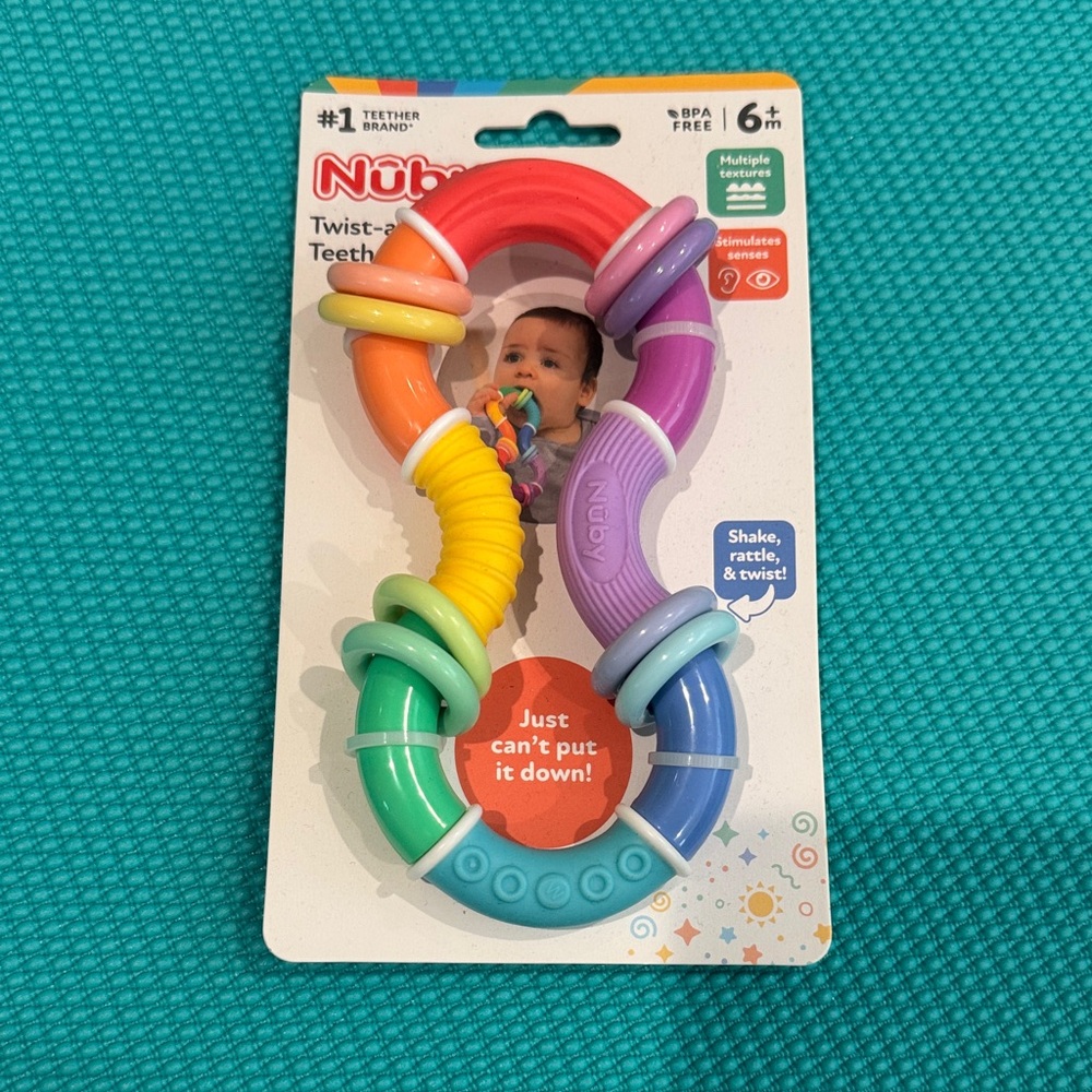 Rainbow Twist-and-Teethe Baby Teether - Multicolor
